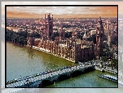 Miasta, Londyn, Big Ben, Most, Panorama