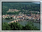 Rzeka, Heidelberg, Most, Badenia-Wirtembergia, Neckar, Zamek, Panorama, Miasta