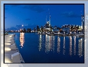 Melbourne, Australia, Nabrzeże, Miasto nocą