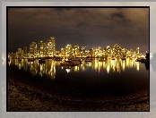 Miasto, Kanada, Nocą, Vancouver