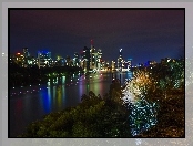 Miasto Nocą, Australia, Rzeka, Melbourne