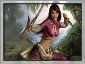 Las, Kobieta, Jade Empire, Wojowniczka, Miecz