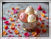 Lody, Miseczka, Płatki, Gałki, Kwiatów