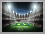 Mistrzostwa, Stadion, Oświetlony, 2014, Brazylia, Świata