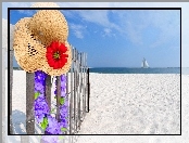 Morze, Kapelusz, Piasek, Plaża