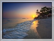 Morze, Słońca, Plaża, Zachód