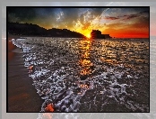 Morze, Słońca, Plaża, Zachód