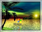 Morze, Windows, Logo, Palma, XP, Skały