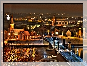 Most, Litwa, Kowno, Miasto, Noc