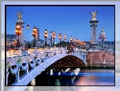Most, Paryż, Oświetlenie, Rzeka