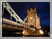 Most, Londyn, Noc, Tower Bridge