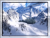 Most, Fantasy, Góry, Zima, Śnieg