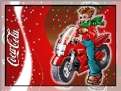 Motocykl, Logo, Coca, Cola, Chłopak