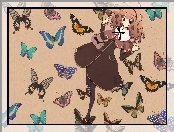 Dziewczyna, Motyle, Anime