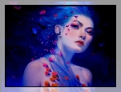 Motyle, Grafika, Fantasy, Kobieta, Świetliki