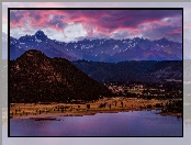 Stan Kolorado, Blue Lake, San Juan Mountains, Jezioro, Góra, Góry, Drzewa, Jesień, Mount Sneffels, Stany Zjednoczone