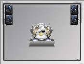 muza, Pigwin, Linux, głośniki, Pigwinek, słuchawki