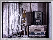 Naftowa, Antyki, Stare, Radio, Lampa