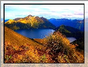 Park Narodowy Fiordland, Nowa Zelandia, Jezioro, Góry