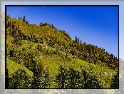 Niebo, Dom, Góry, Natura, Wzgórze, Drzewa
