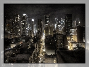 New York, Wieżowce, Noc
