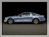 Niebieski, Ford Mustang, Lewy Profil
