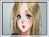 Oczy, Anime, Dziewczyna, Niebieskie