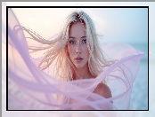 Kobieta, Niebieskie, Oczy, Blondynka, Twarz