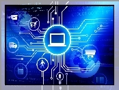 Niebieskie, 2D, Grafika, Technologia, Komputerowe