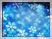 Niebieskie, Śniegu, Tło, Płatki