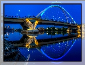 Most, Noc, USA, Na, Rzece, Missisipi, Oświetlenie