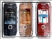 Nokia E75, Wiśniowy, Czarny, Brązowy