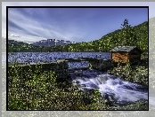 Norwegia, Szopa, Góry, Lasy, Jezioro