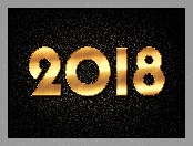 Nowy Rok, Napis, 2018, Złoty