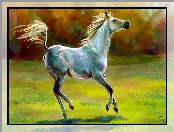Koń, Obraz, Akwarela