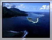 Ocean, Tahiti, Góry, Wysepka