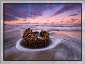 Ocean Spokojny, Region Otago, Nowa Zelandia, Głaz Moeraki, Plaża Moeraki Boulders Beach, Morze
