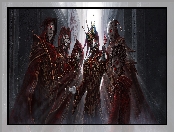 Postacie, Oczy, Fantasy, Klauny, Korona, Maski, Czerwone