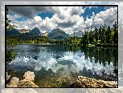 Odbicie, Tatry Wysokie, Słowacja, Jezioro, Lasy