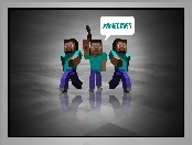 Odblask, Minecraft, Steve, Ludzie, Kilof