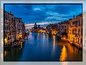 Włochy, Latarnie, Kanał, Wschód słońca, Wenecja, Canal Grande, Domy, Łodzie