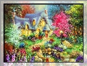 Domek, Nicky Boehme, Ogród, Kwiaty
