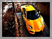 
, Lamborghini, Aventador, Żółty, Samochód