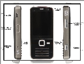 Opis, Nokia N78, Czarna, Przód, Boki