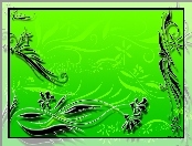 Czarne, Ornamenty, Kwiaty