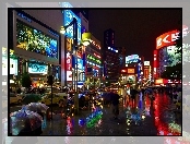 Oświetlone, Miasta, Ulice, Japońskiego