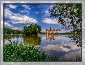 Pałac Moritzburg, Niemcy, Jezioro, Saksonia