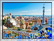 Panorama, Gaudiego, Barcelony, Budynki