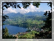Panorama, Jezioro, Góry, Lasy, Kurort