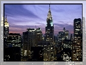 Panorama, Nowy Jork, Miasta, Oświetlony